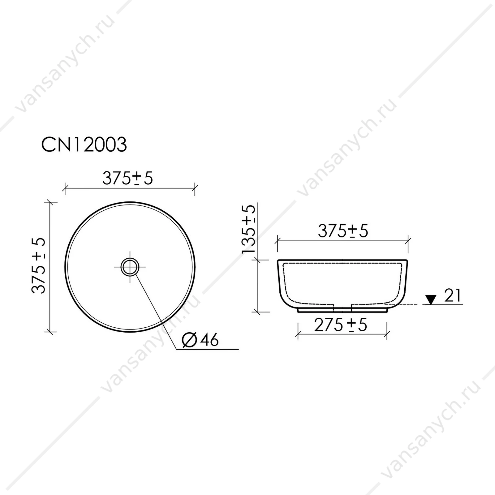Раковина 38см Ceramica Nova TAYCAN CN12003 накладная белый