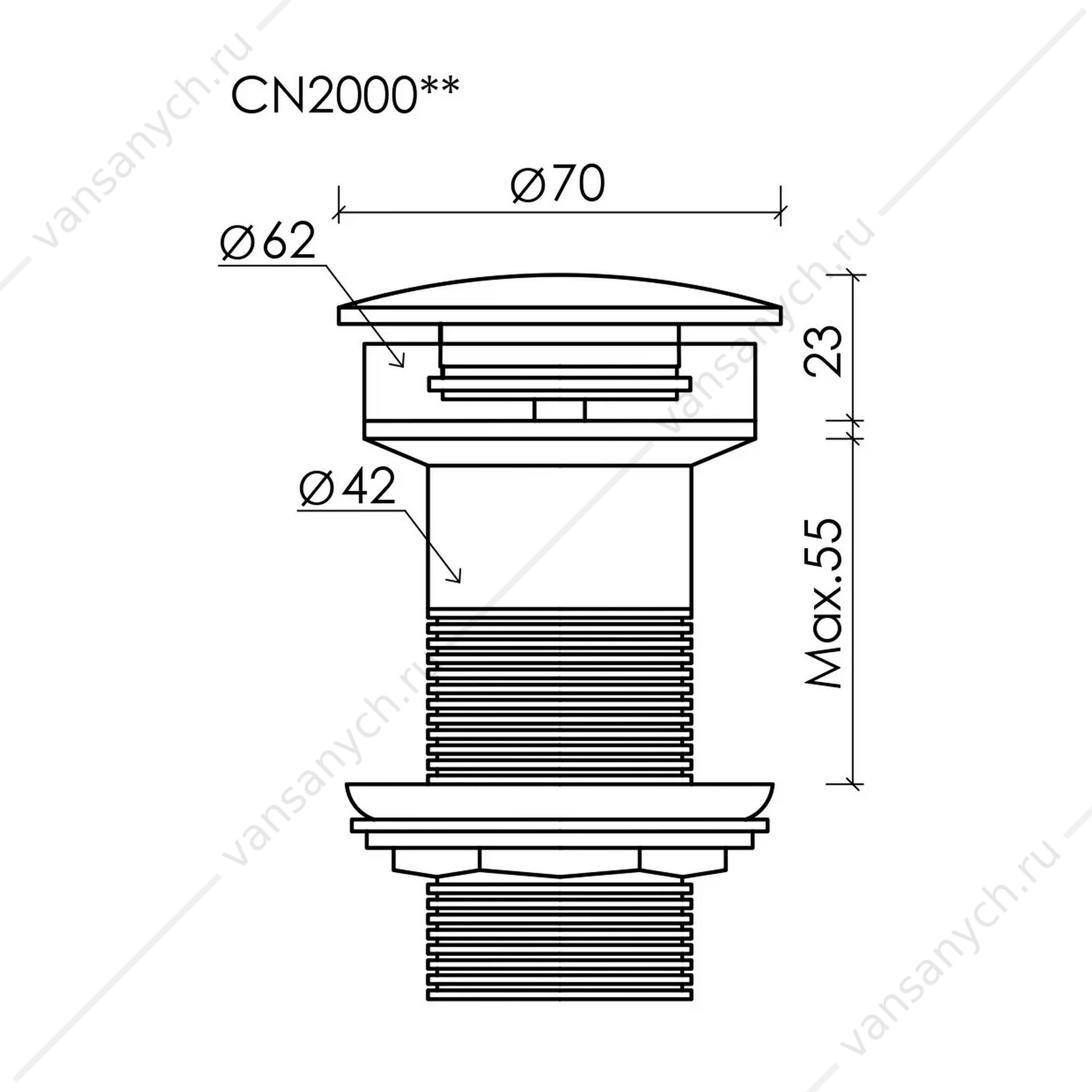 Донный клапан черный матовый для раковины Ceramica Nova CN2000MDH