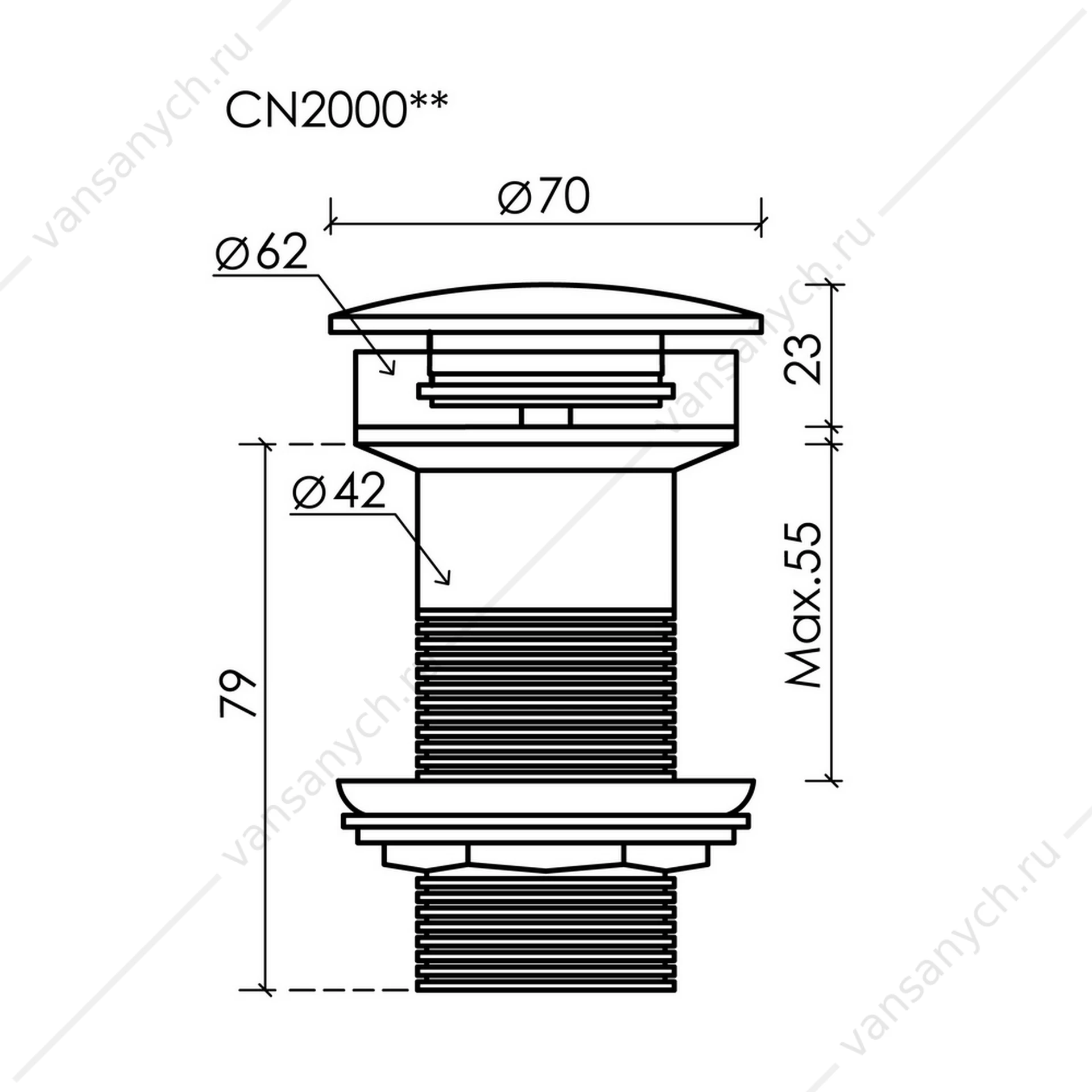 Донный клапан розовый матовый для раковины Ceramica Nova CN2000MP