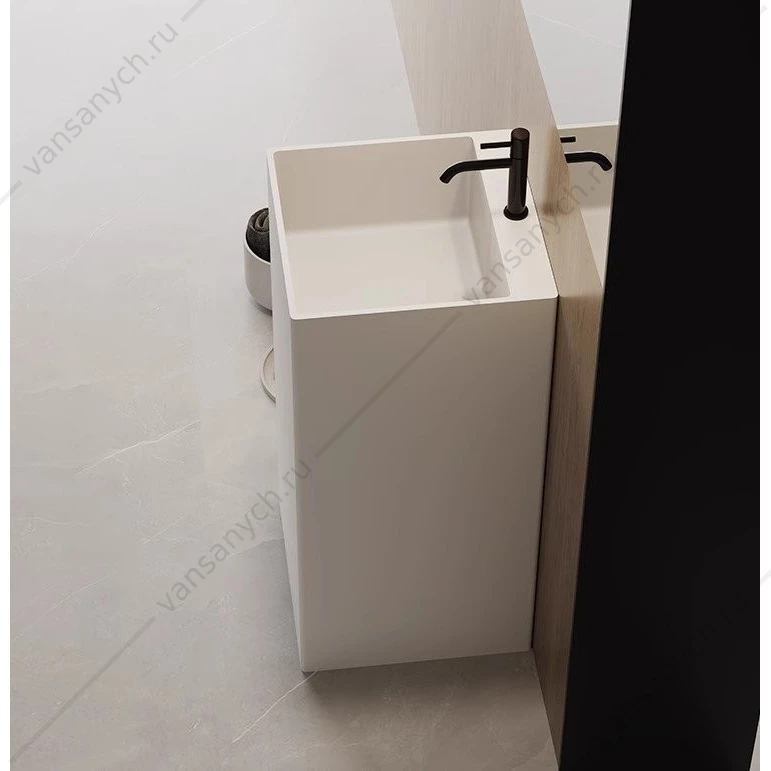 Раковина 40х40 напольная иск. камень SSolid Surface CEZARES CZR-SLIDER-400/850-LV-SS