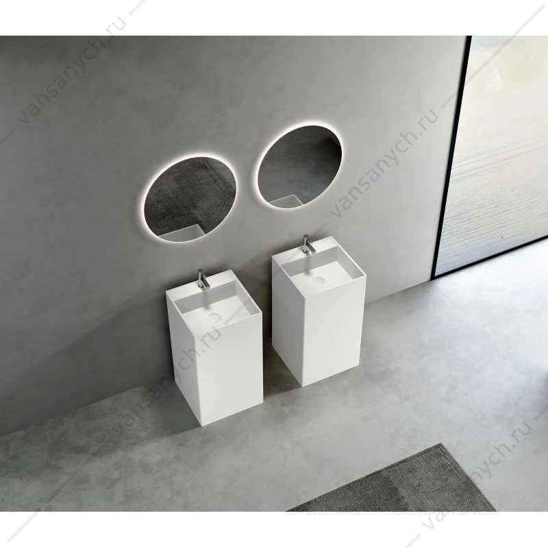 Раковина 40х40 напольная иск. камень SSolid Surface CEZARES CZR-SLIDER-400/850-LV-SS