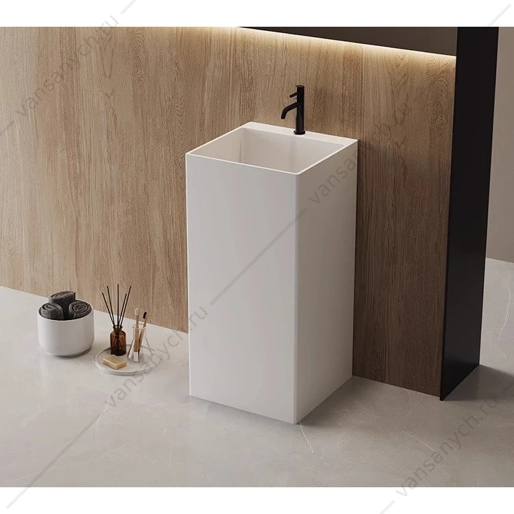 Раковина 45х45 напольная иск. камень SSolid Surface CEZARES CZR-SLIDER-450/850-LV-SS