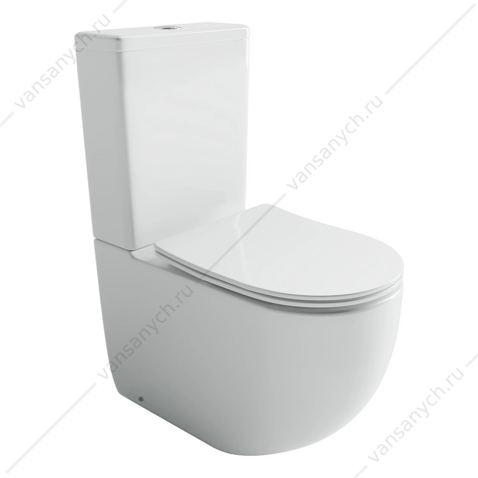 Унитаз безободковый смыв ТОРНАДО с сиденьем микролифт Ceramica Nova METROPOL CN4001T белый напольный