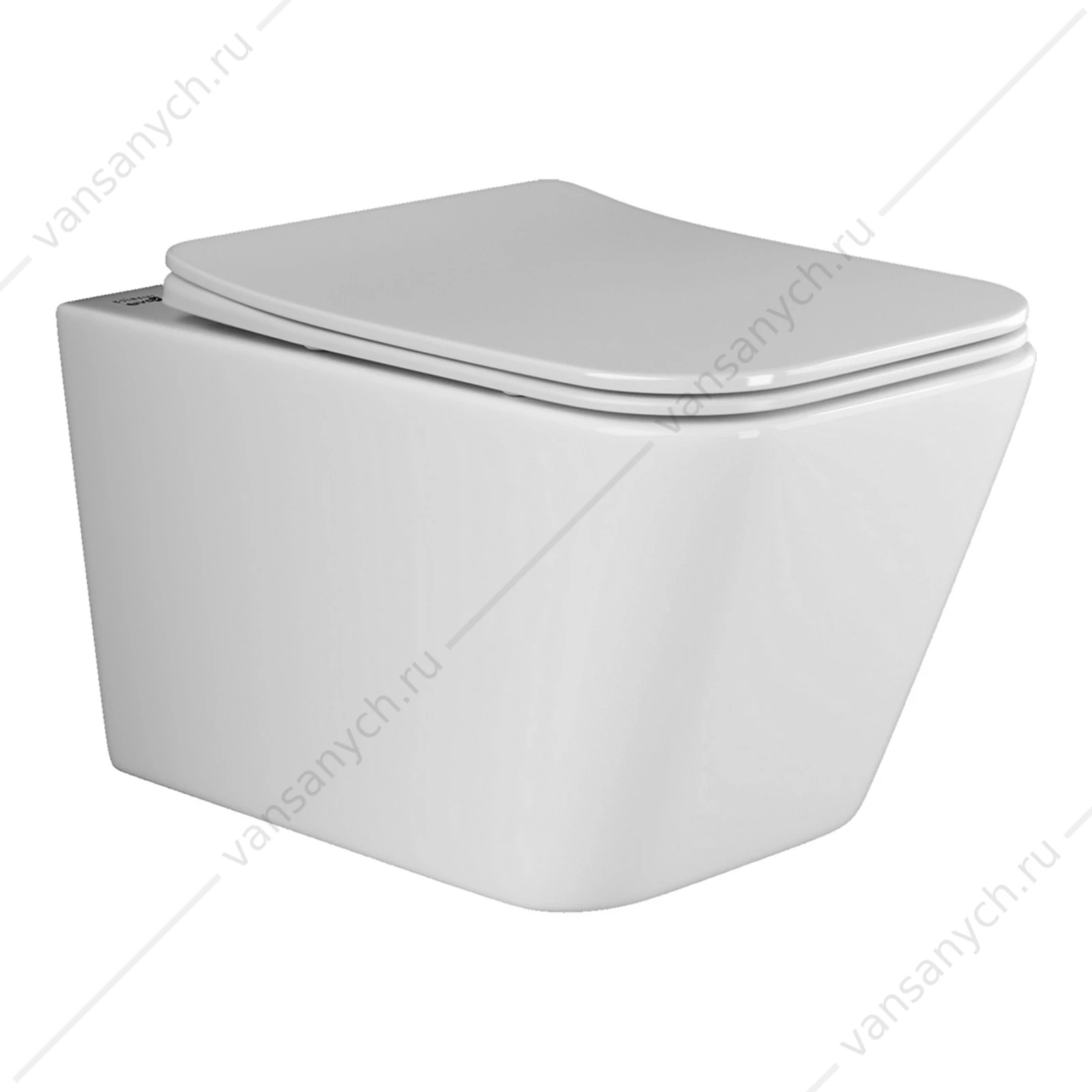 Унитаз безободковый с сиденьем микролифт Ceramica Nova METRIC CN3007 белый подвесной