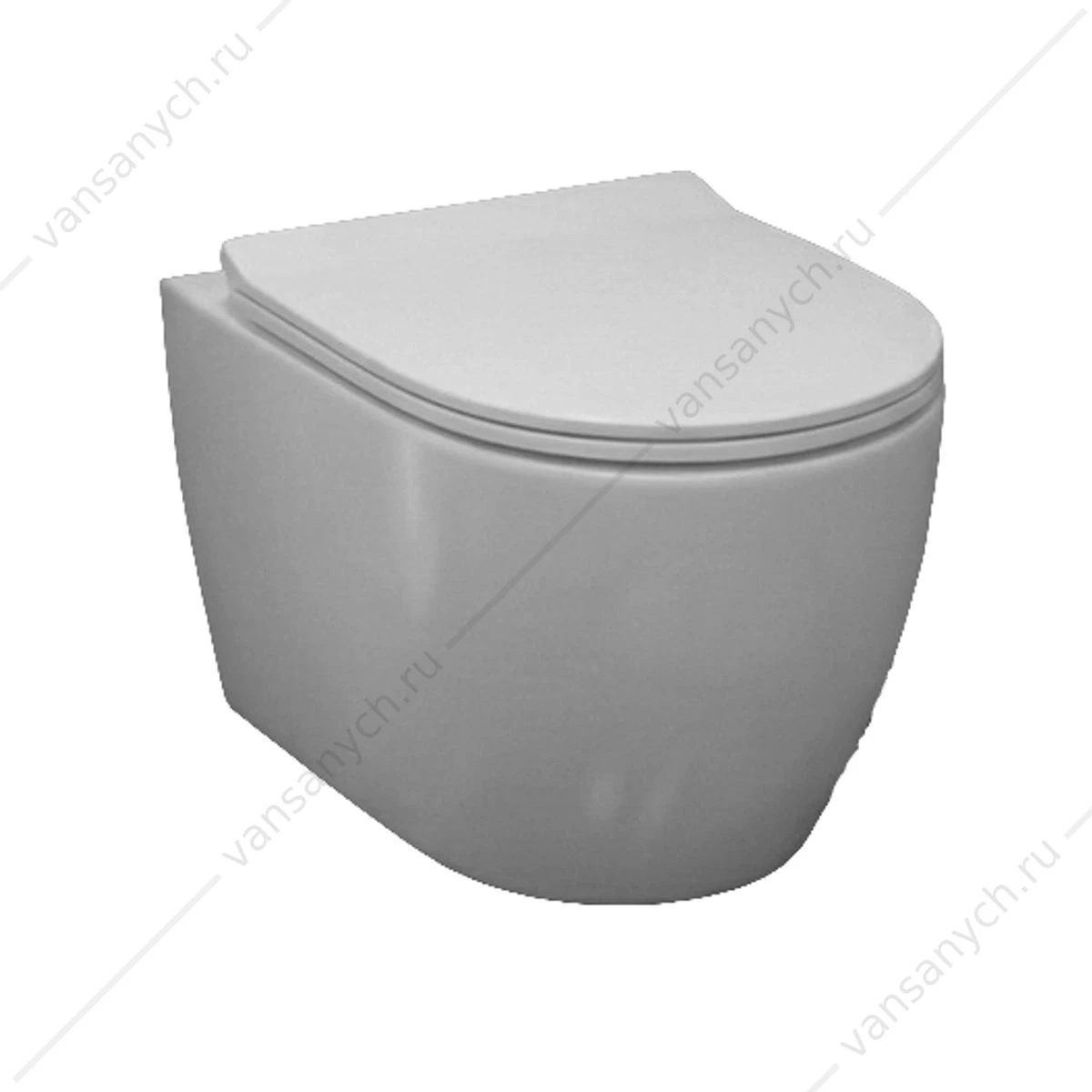 Унитаз безободковый Торнадо Watersense Milana Vortex W01830 микролифт подвесной