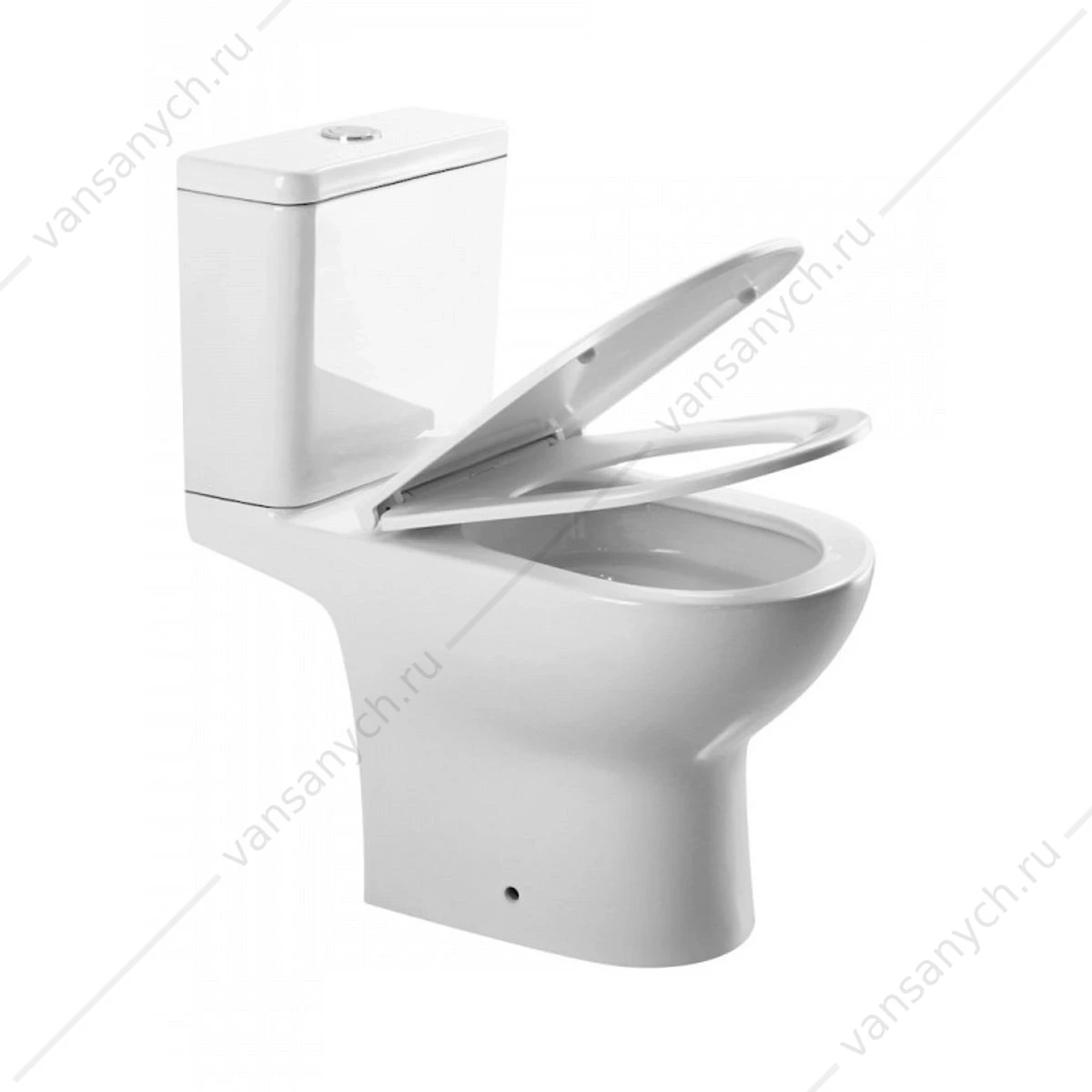 Унитаз безободковый Торнадо Watersense Nancy Vortex W00749 микролифт напольный