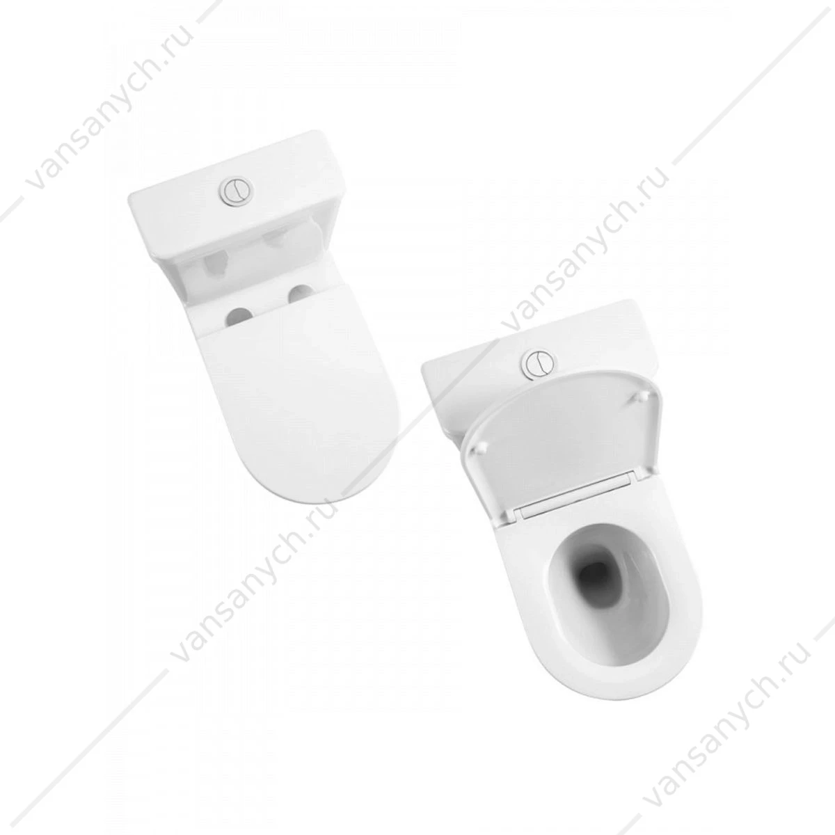 Унитаз безободковый Торнадо Watersense Nancy Vortex W00749 микролифт напольный