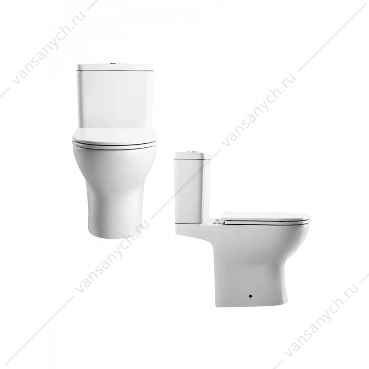 Унитаз безободковый Торнадо Watersense Nancy Vortex W00749 микролифт напольный