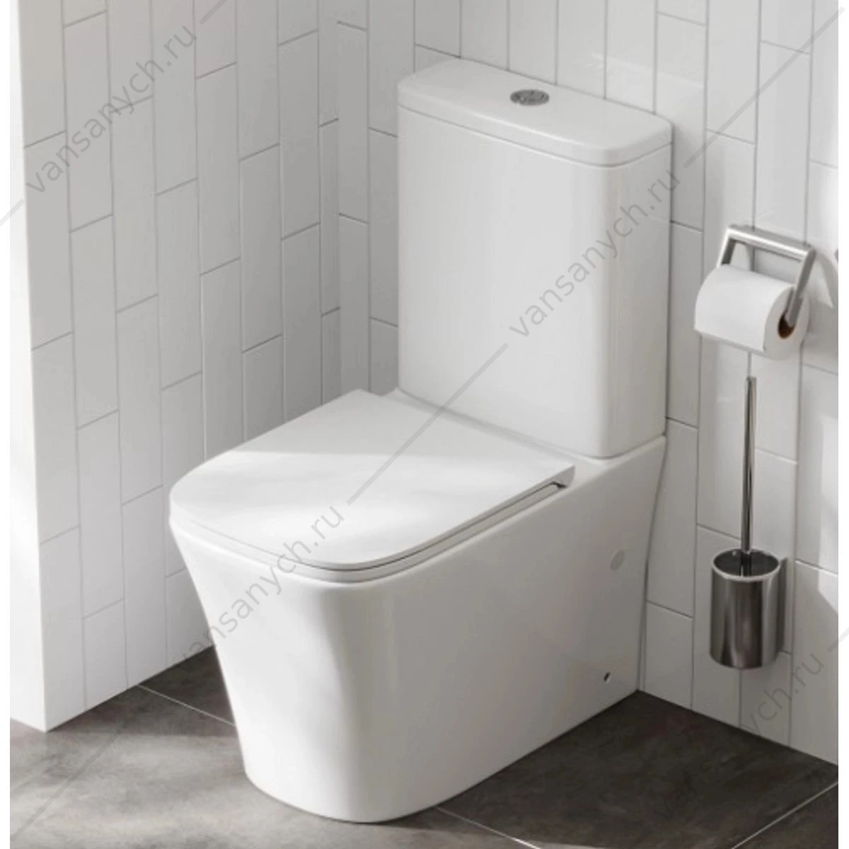 Унитаз безободковый Торнадо Watersense Amelia Vortex W01832 микролифт напольный