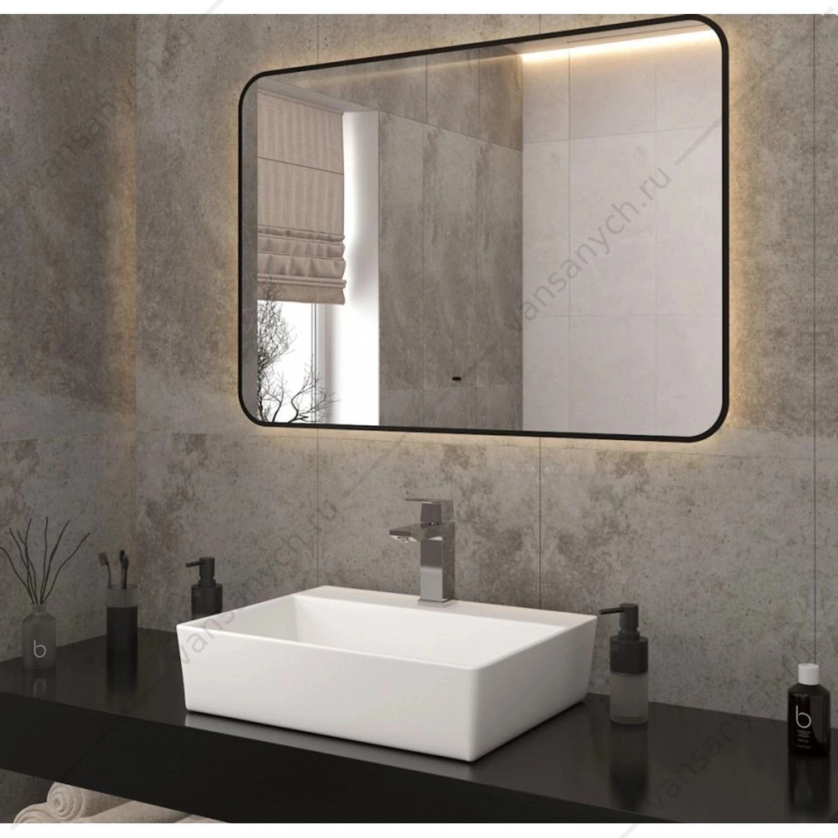 Раковина 57х43 накладная Watersense Alina 56 W00020 с полочкой под смеситель, белая