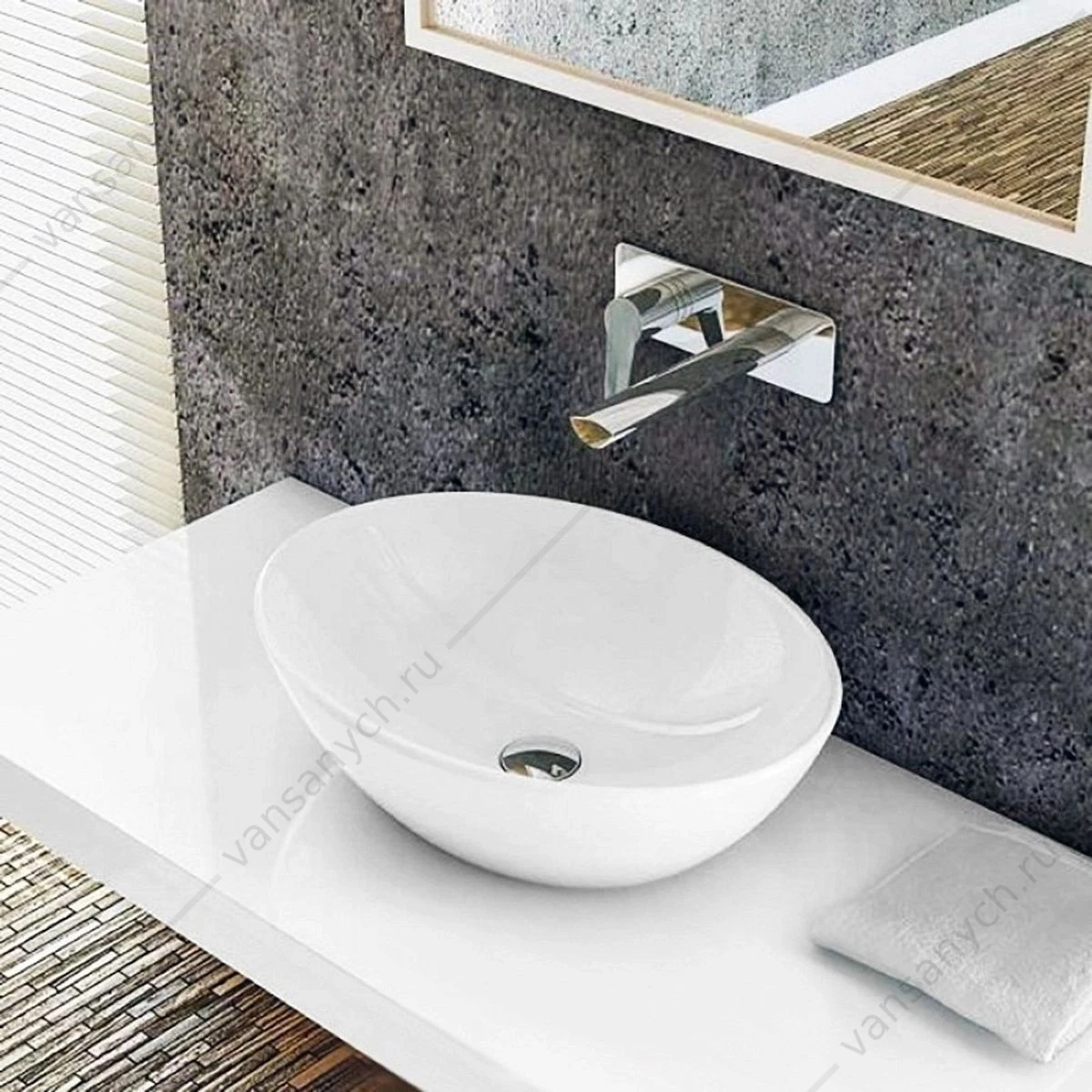 Раковина 41х34 накладная Watersense Amelia 40 W00005 белая