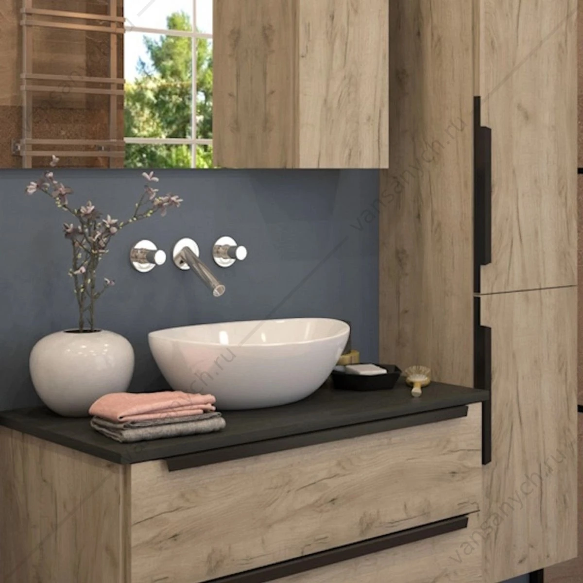 Раковина 41х34 накладная Watersense Amelia 40 W00005 белая