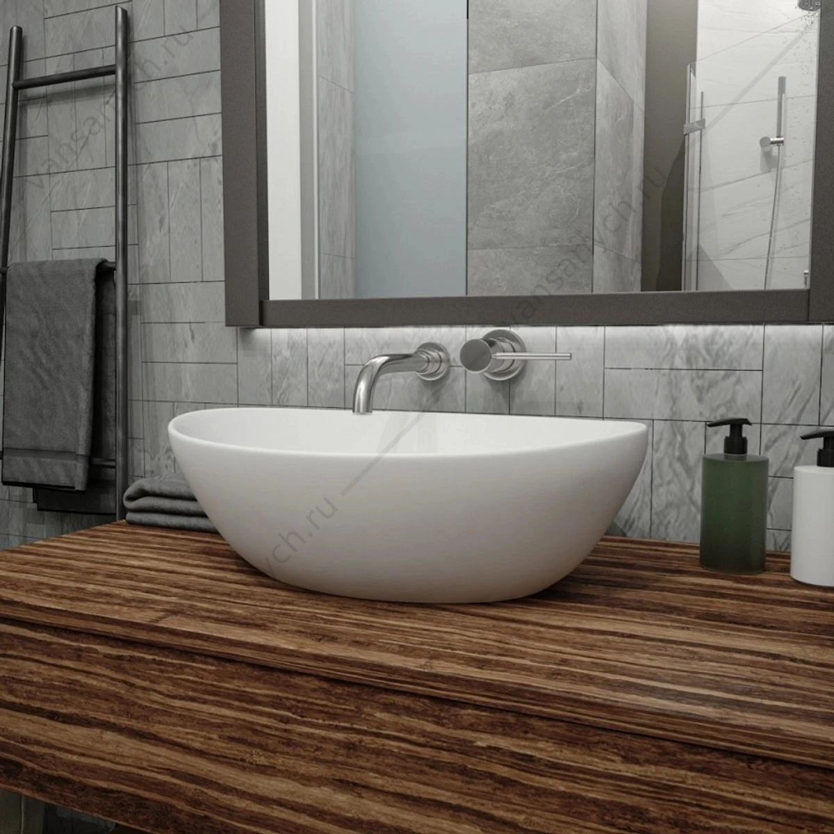 Раковина 41х34 накладная Watersense Amelia 40 W00064 белый матовый