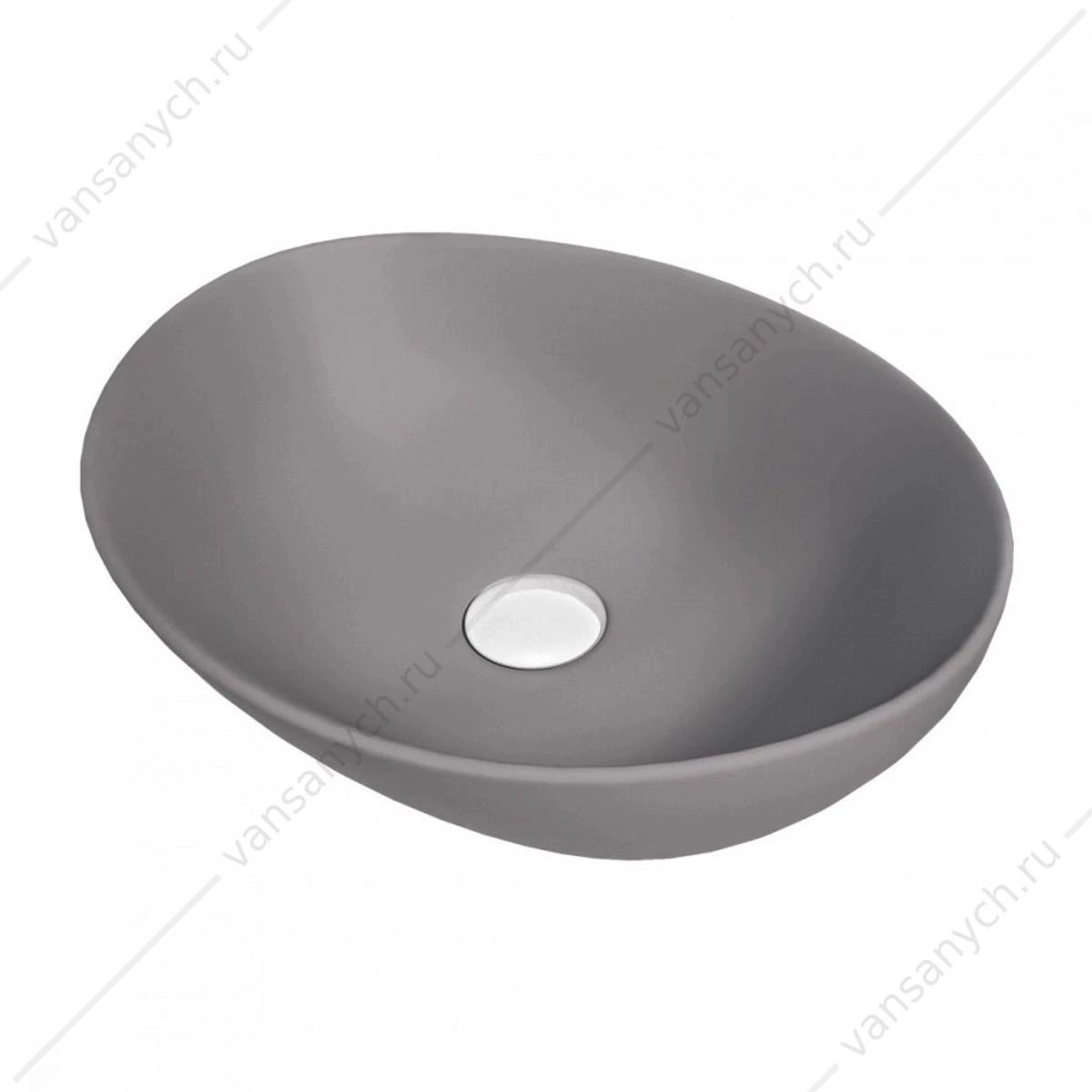 Раковина 41х34 накладная Watersense Amelia 40 W00065 графит матовая
