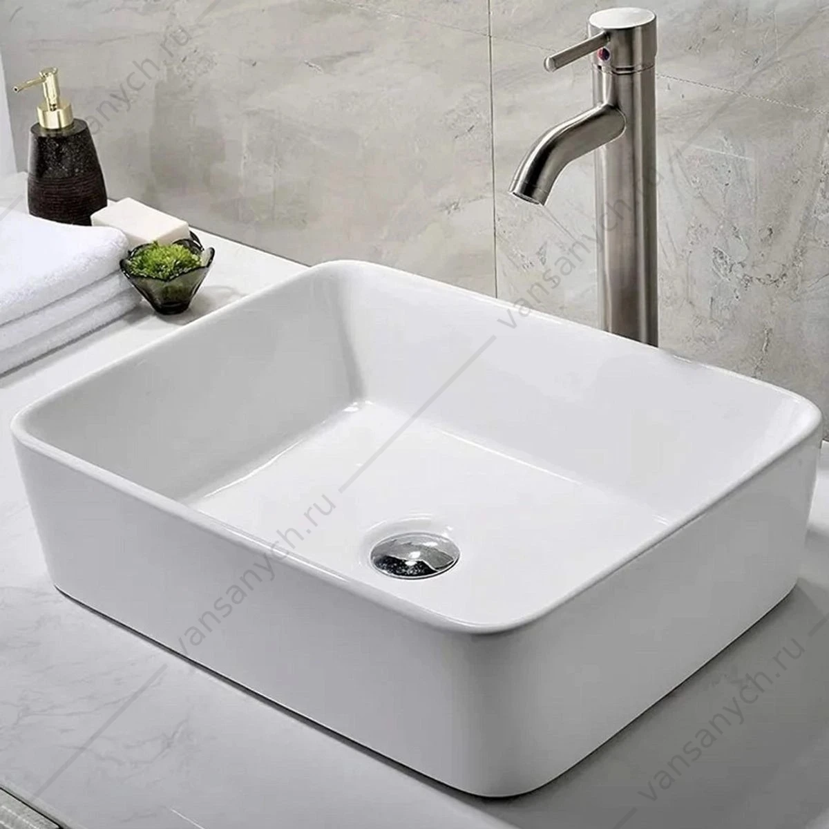 Раковина 48х37 накладная Watersense Eva 50 W00001 белая
