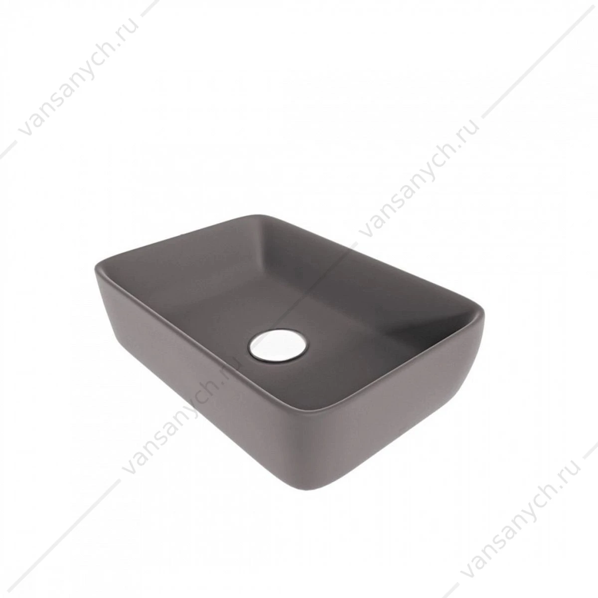 Раковина 48х37 накладная Watersense Eva 50 W00042 графит матовая