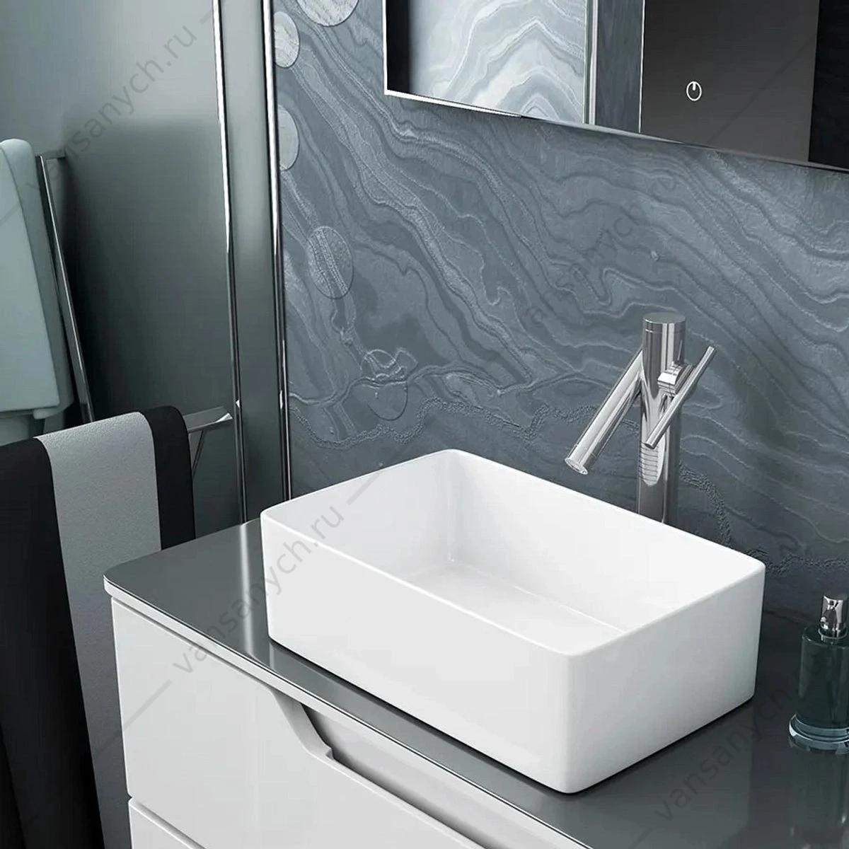 Раковина 38х24 накладная Watersense Eva Mini 38 W00010 белая