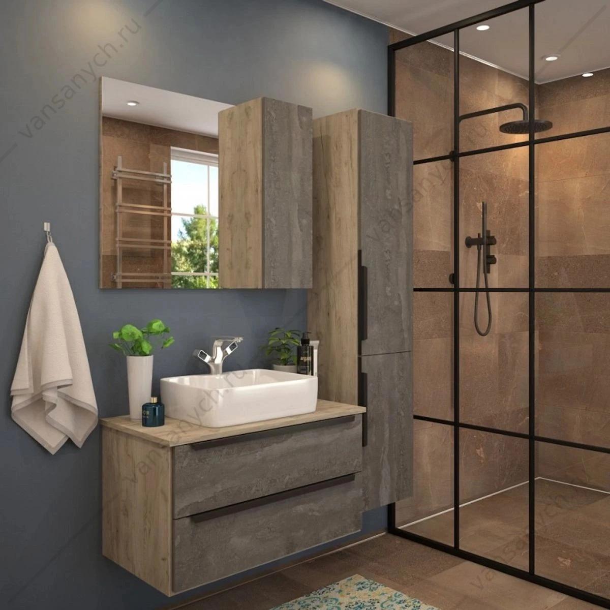 Раковина 48х37 накладная Watersense Eva S 48 W00002 с полочкой под смеситель, белая