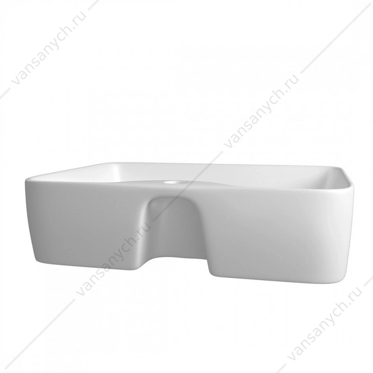 Раковина 48х37 накладная Watersense Eva S 48 W00002 с полочкой под смеситель, белая