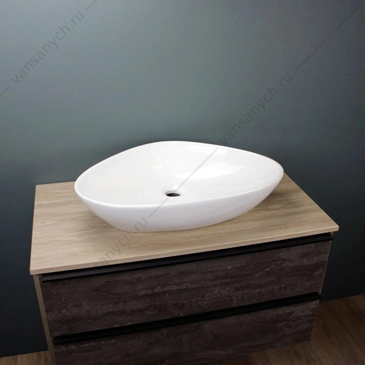 Раковина 59х39 накладная Watersense Jessie 60 W00012 белая