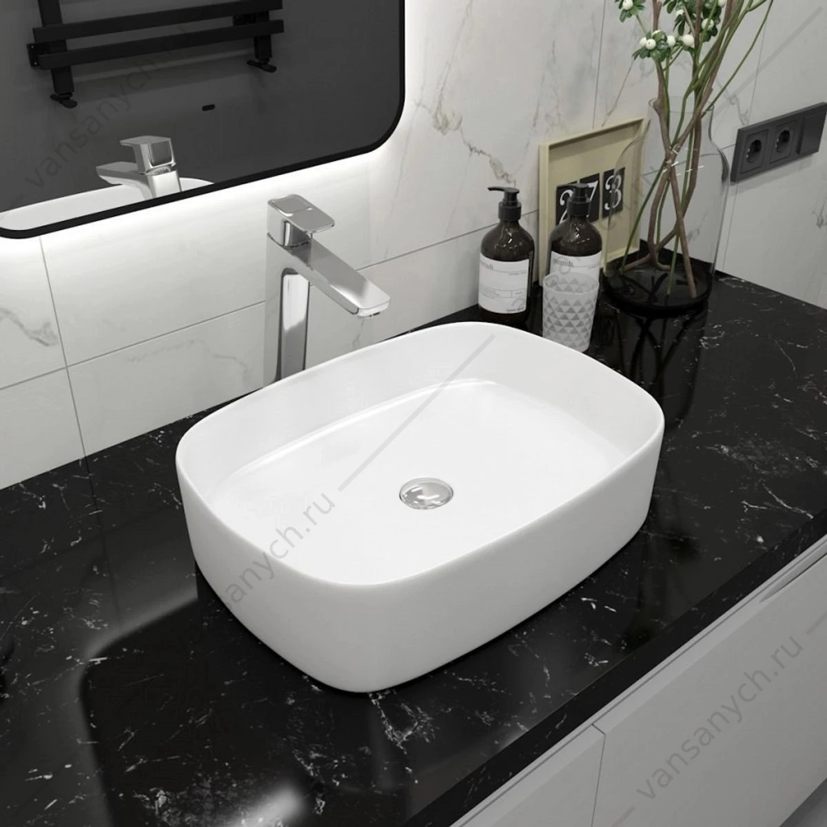 Раковина 51х38 накладная Watersense Rita 51 W00022 белая