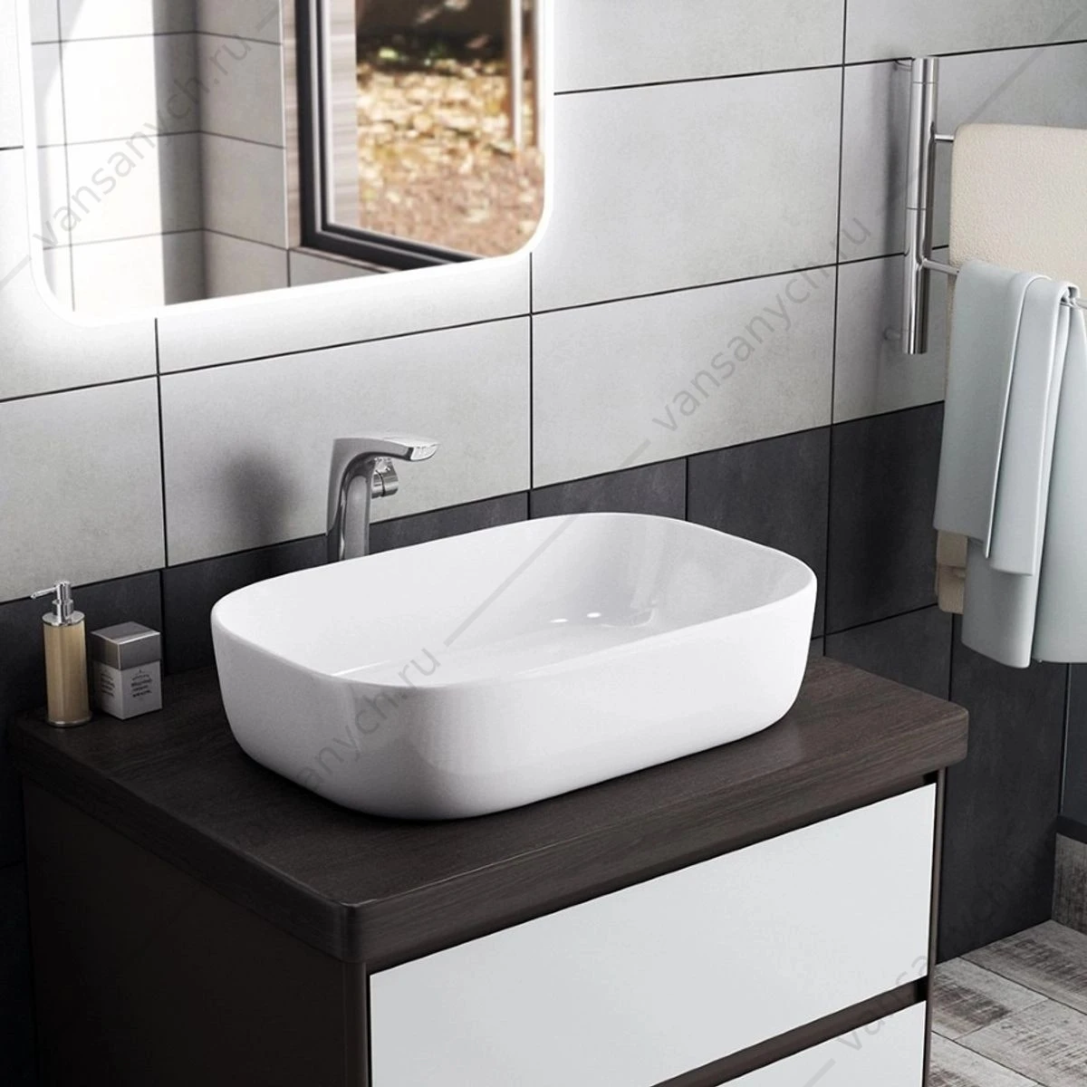 Раковина 61х40 накладная Watersense Rita 60 W00015 белая
