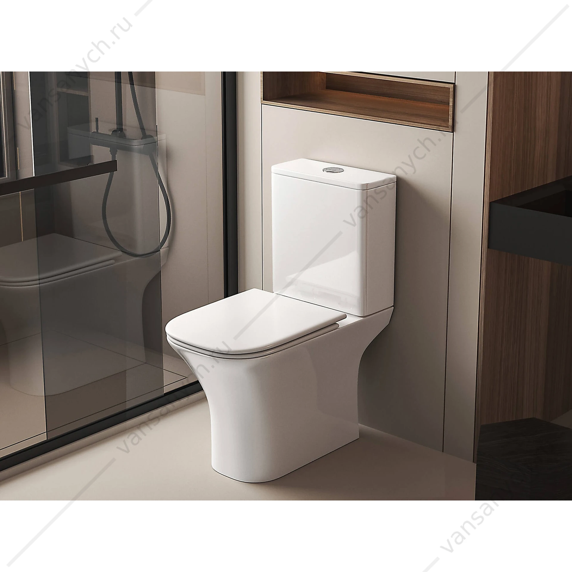 Унитаз безободковый, смыв Торнадо Aquatek Optima T Square напольный, AQ4421-00
