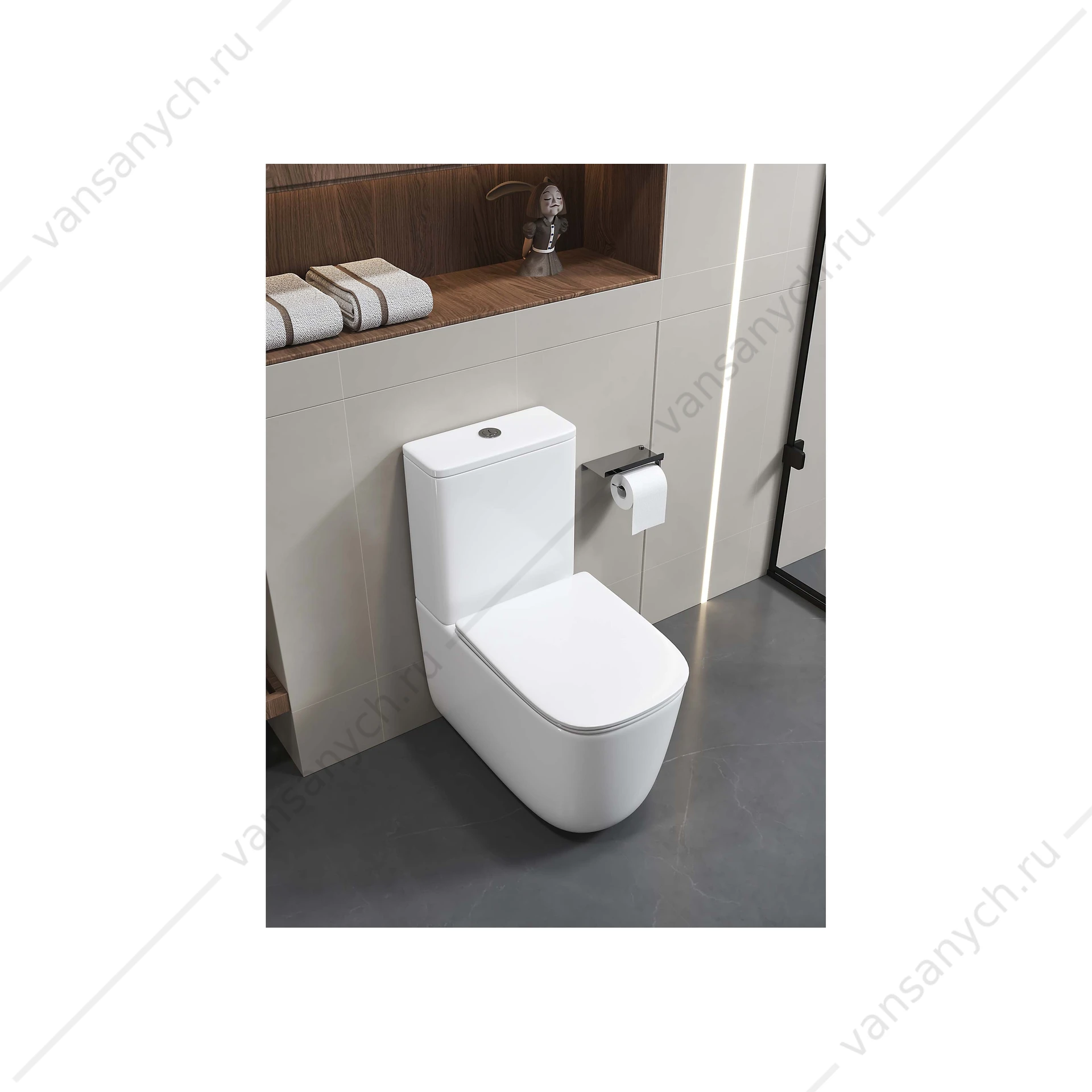 Унитаз безободковый, смыв Торнадо Aquatek Optima Plus Square напольный AQ4451-00