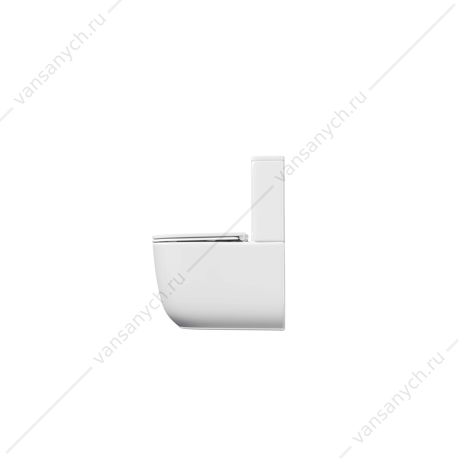 Унитаз безободковый, смыв Торнадо Aquatek Optima Plus напольный AQ4452-00 620x355x790