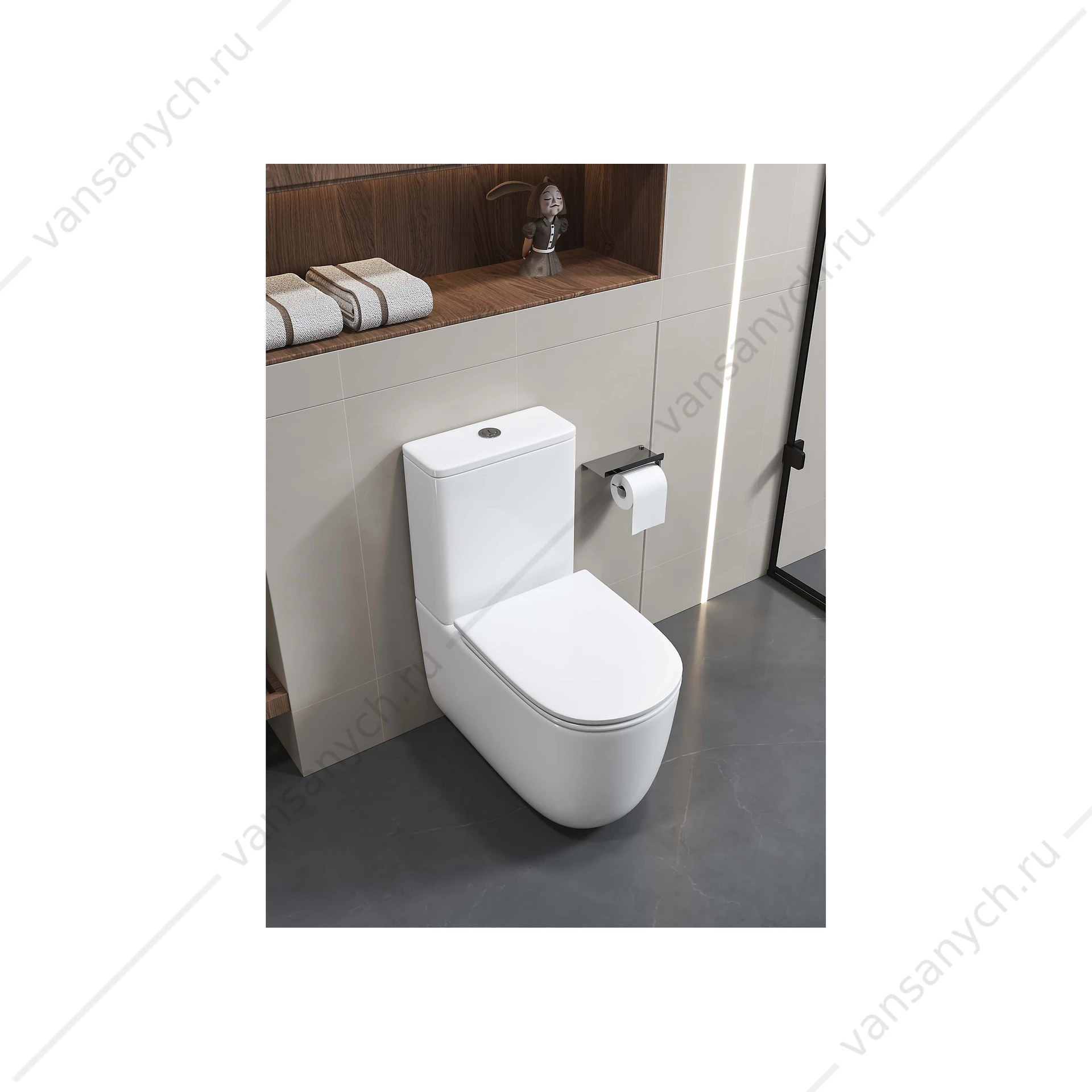 Унитаз безободковый, смыв Торнадо Aquatek Optima Plus напольный AQ4452-00 620x355x790