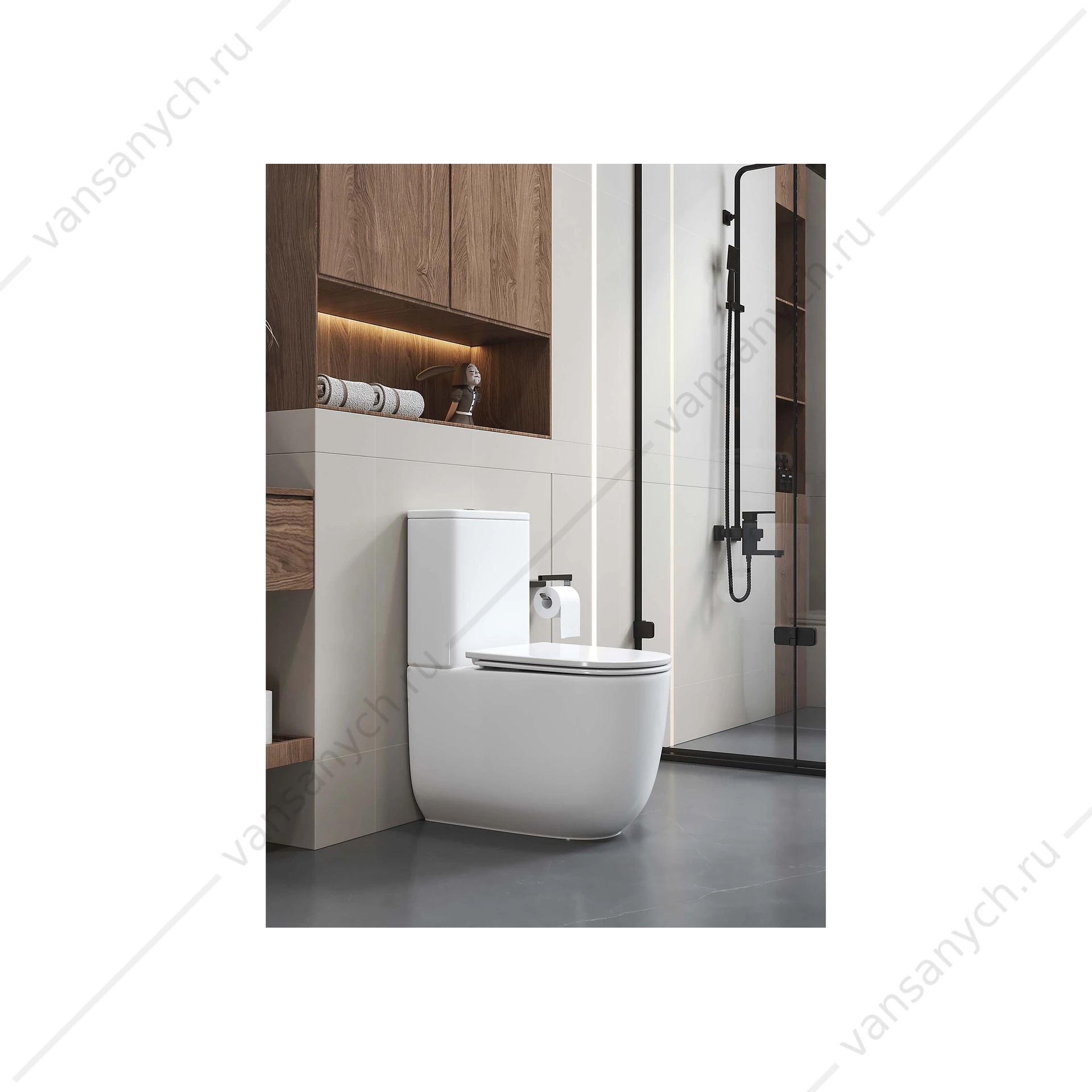 Унитаз безободковый, смыв Торнадо Aquatek Optima Plus напольный AQ4452-00 620x355x790