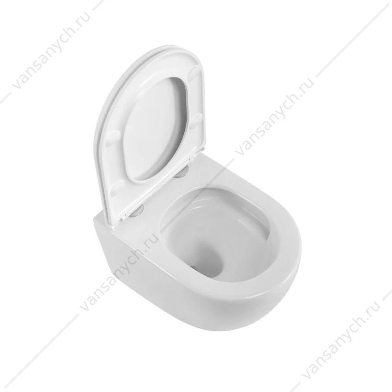 Унитаз безободковый, смыв Торнадо с сиденьем BelBagno COMPATTO подвесной BB003CH-TOR/SC