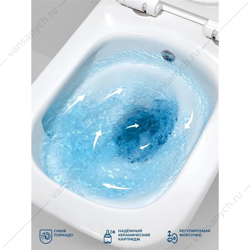 Унитаз с функцией биде, смыв Торнадо, со смесителем BELBAGNO KRAFT-TOR подвесной BB7106CH-TOR-BS/SC