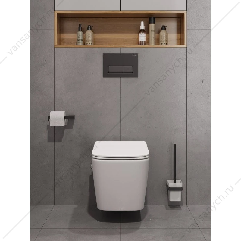 Унитаз с функцией биде, смыв Торнадо, со смесителем BELBAGNO KRAFT-TOR подвесной BB7106CH-TOR-BS/SC