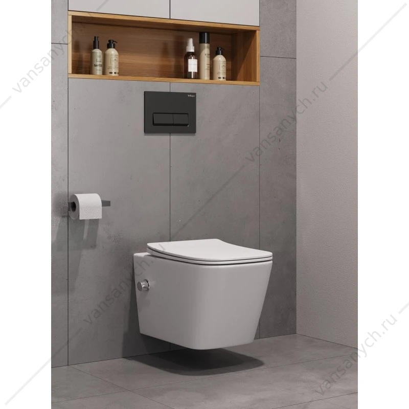 Унитаз с функцией биде, смыв Торнадо, со смесителем BELBAGNO KRAFT-TOR подвесной BB7106CH-TOR-BS/SC