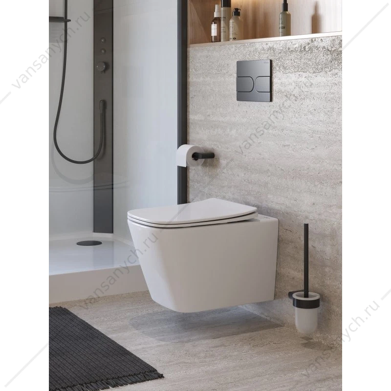 Унитаз безободковый, смыв Торнадо, с сиденьем BelBagno KRAFT-TOR подвесной BB7106CH-TOR/SC