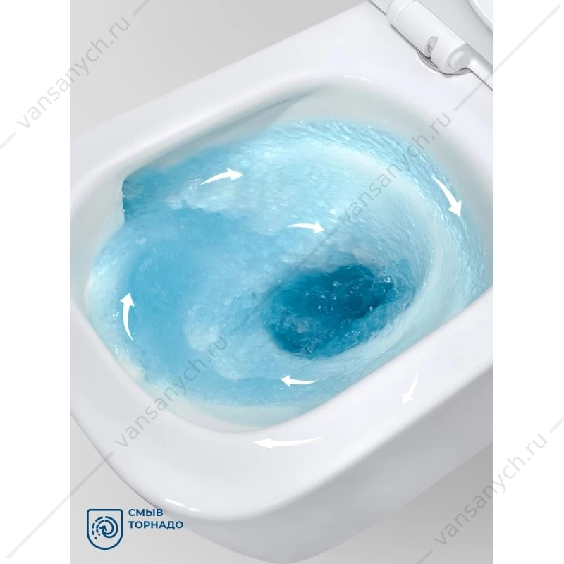 Унитаз безободковый, смыв Торнадо, с сиденьем BelBagno KRAFT-TOR подвесной BB7106CH-TOR/SC