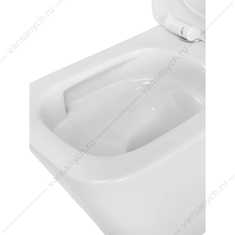 Унитаз безободковый, смыв Торнадо, с сиденьем BelBagno KRAFT-TOR подвесной BB7106CH-TOR/SC