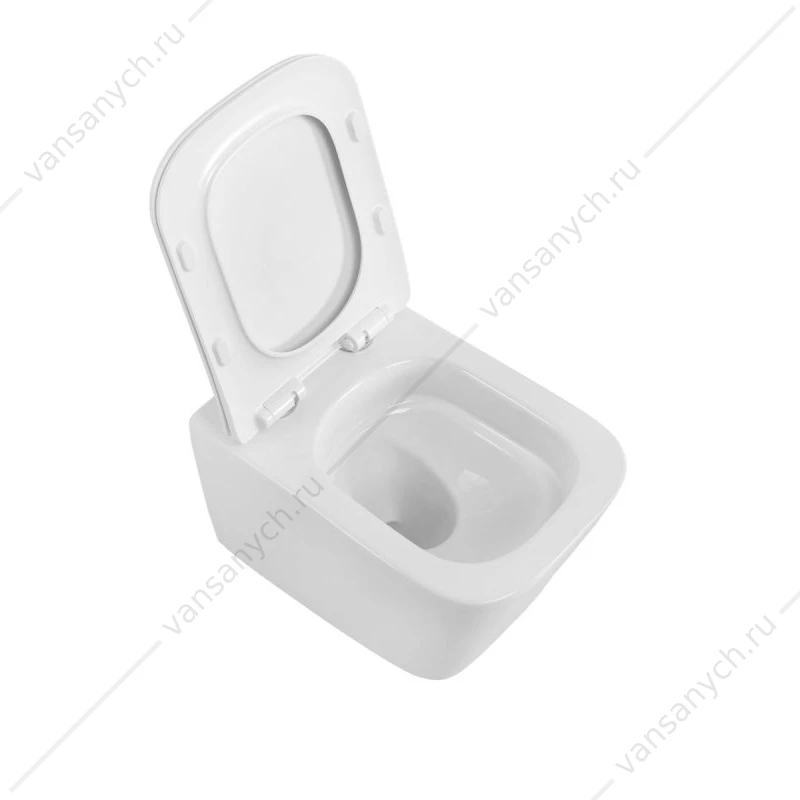 Унитаз безободковый, смыв Торнадо, с сиденьем BelBagno KRAFT-TOR подвесной BB7106CH-TOR/SC