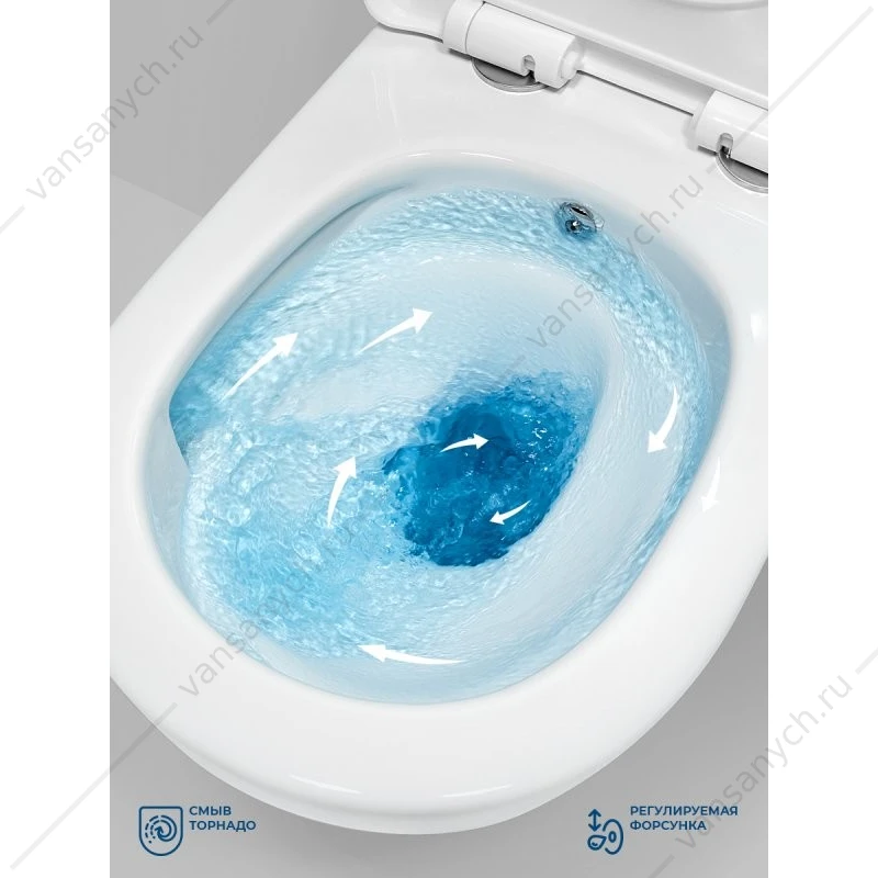 Унитаз с функцией биде, смыв Торнадо, со смесителем BELBAGNO MARINO-TOR подвесной BB7026CH-TOR-BS/SC