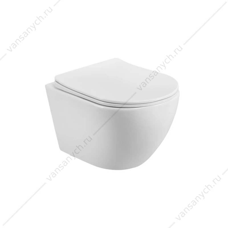 Унитаз безободковый, смыв Торнадо, с сиденьем BelBagno MARINO-TOR подвесной BB7026CH-TOR/SC