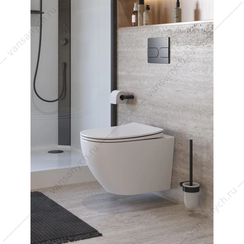 Унитаз безободковый, смыв Торнадо, с сиденьем BelBagno MARINO-TOR подвесной BB7026CH-TOR/SC