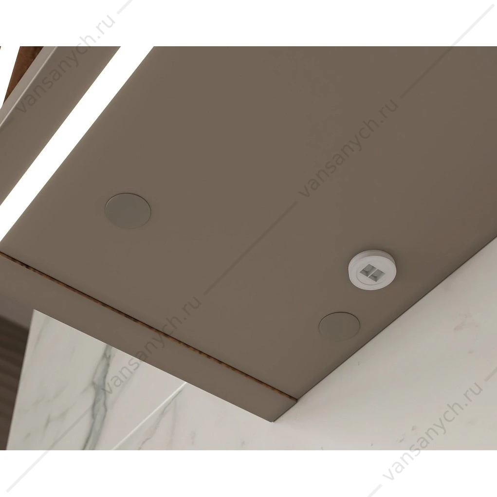 Шкаф 80 зеркальный EQUIL Gleam 80.2D szGLEAM.LED.80.2D-25, амарок/дуб вотан