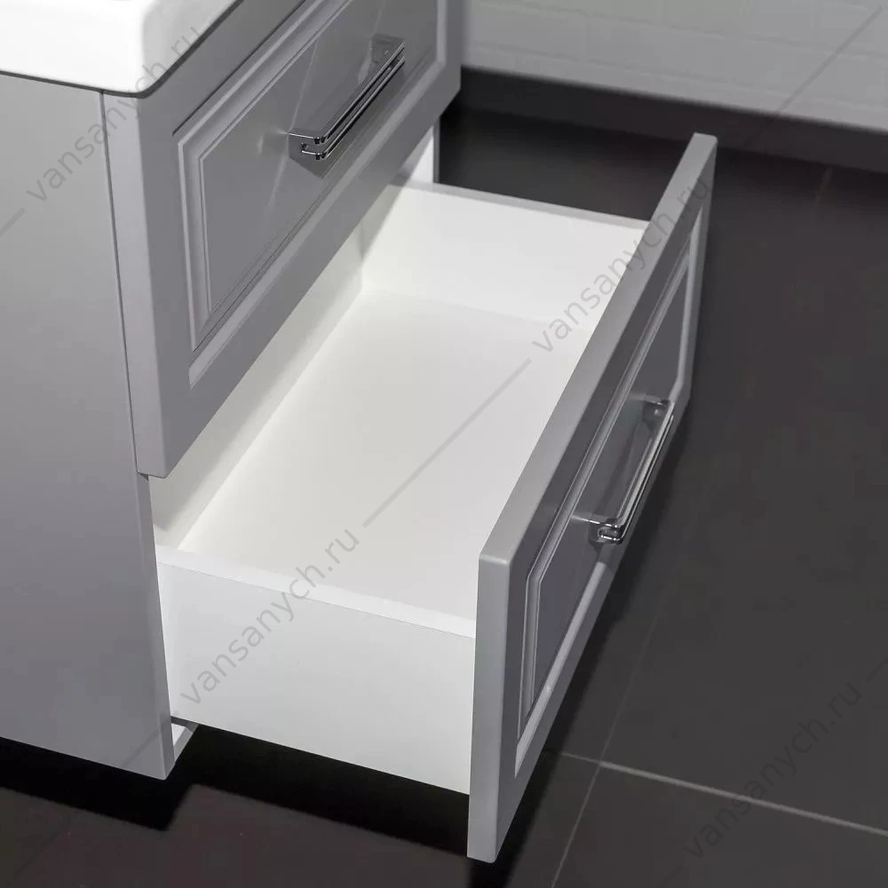 Тумба 60 с раковиной подвесная Comforty Бросно-60П2 альпийский иней с раковиной CF19696BX-60