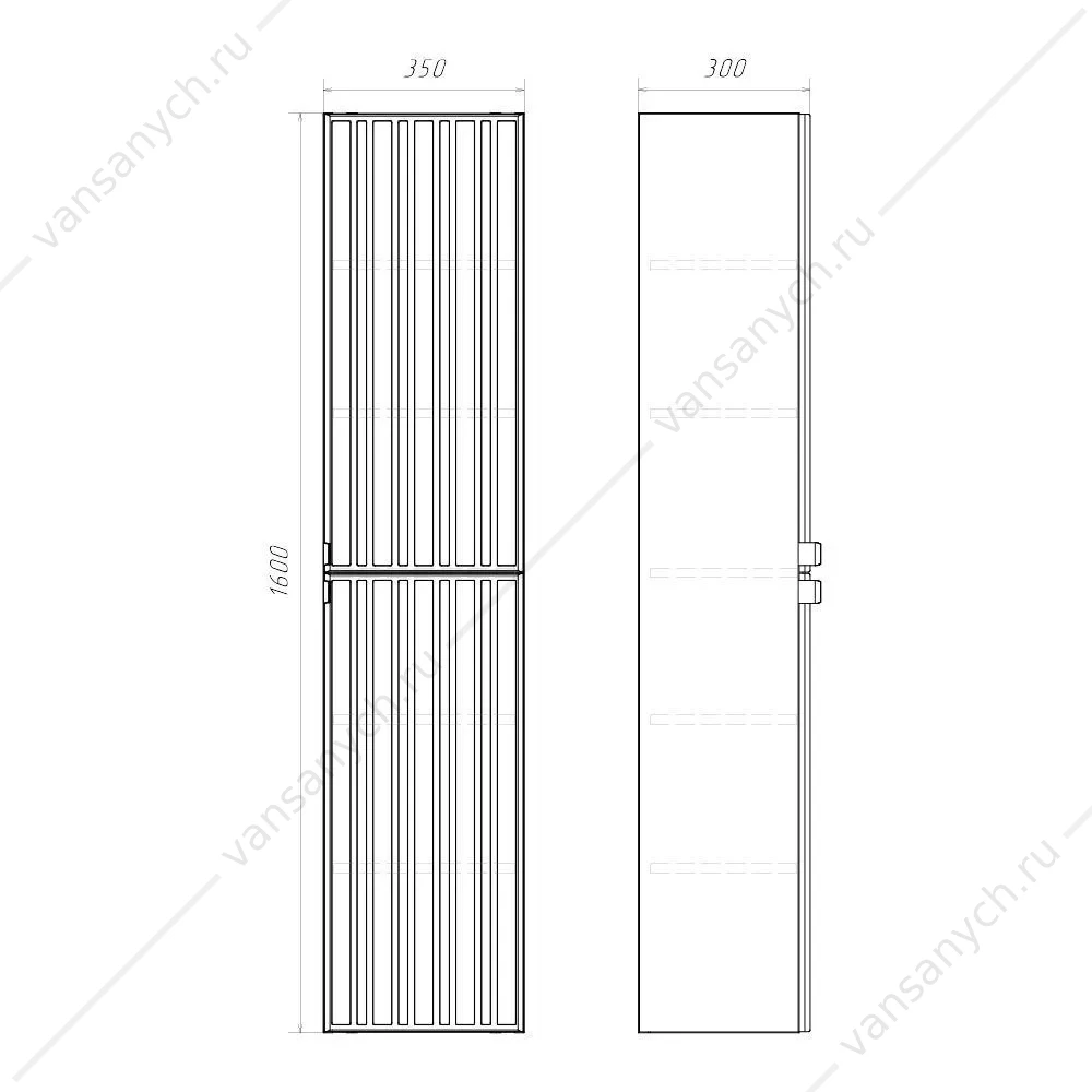 Пенал 35х160 подвесной Comforty Тенерифе-35 белый матовый, 00-00022176CF