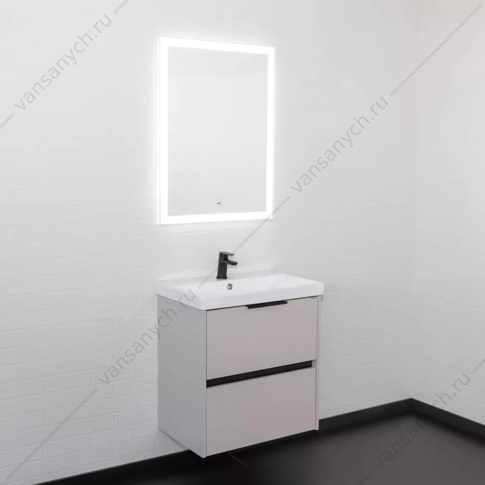 Тумба 60 с раковиной подвесная Comforty Селенга-60 серый шелк с раковиной CF19696BX-60, 00-00021980CF