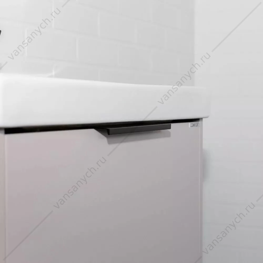 Тумба 60 с раковиной подвесная Comforty Селенга-60 серый шелк с раковиной CF19696BX-60, 00-00021980CF