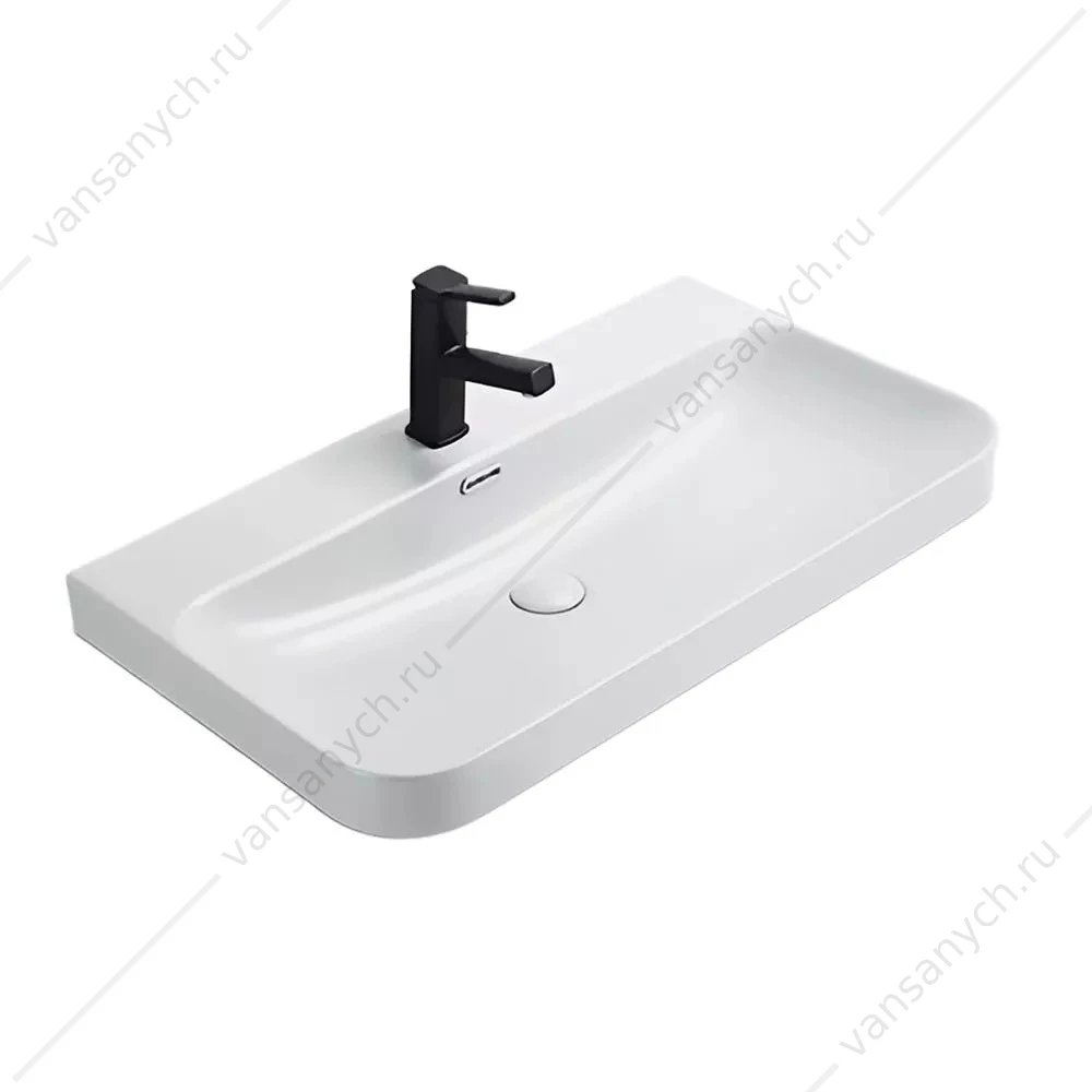 Тумба 80 с раковиной Comforty Истра-80П ясень белёный с раковиной CF19595BX-80, 00-00016607CF