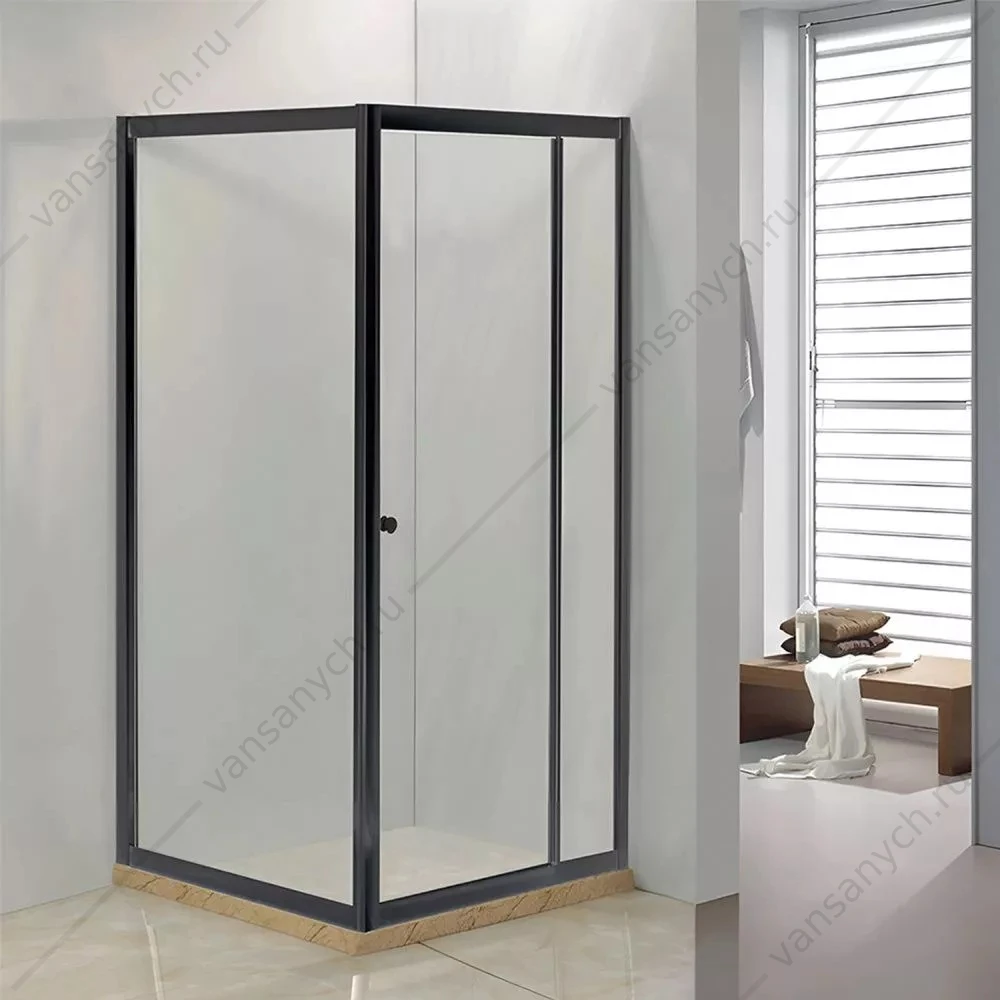 Душевое ограждение 90х90 Comforty СF5979B прозр. стекло, черный профиль