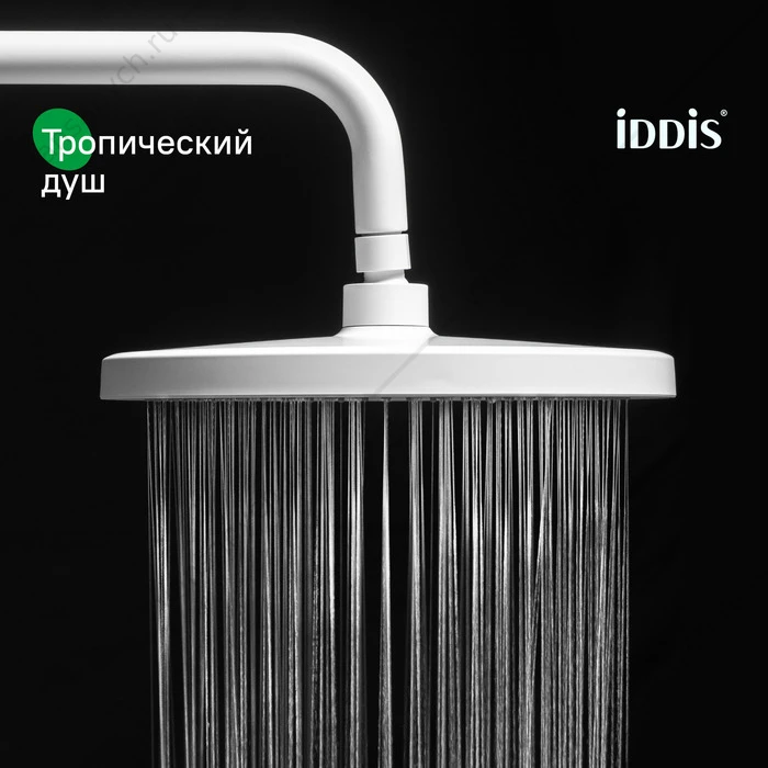 Душевая система стропическим душем IDDIS Odda белый матовый ODDWTTHi06